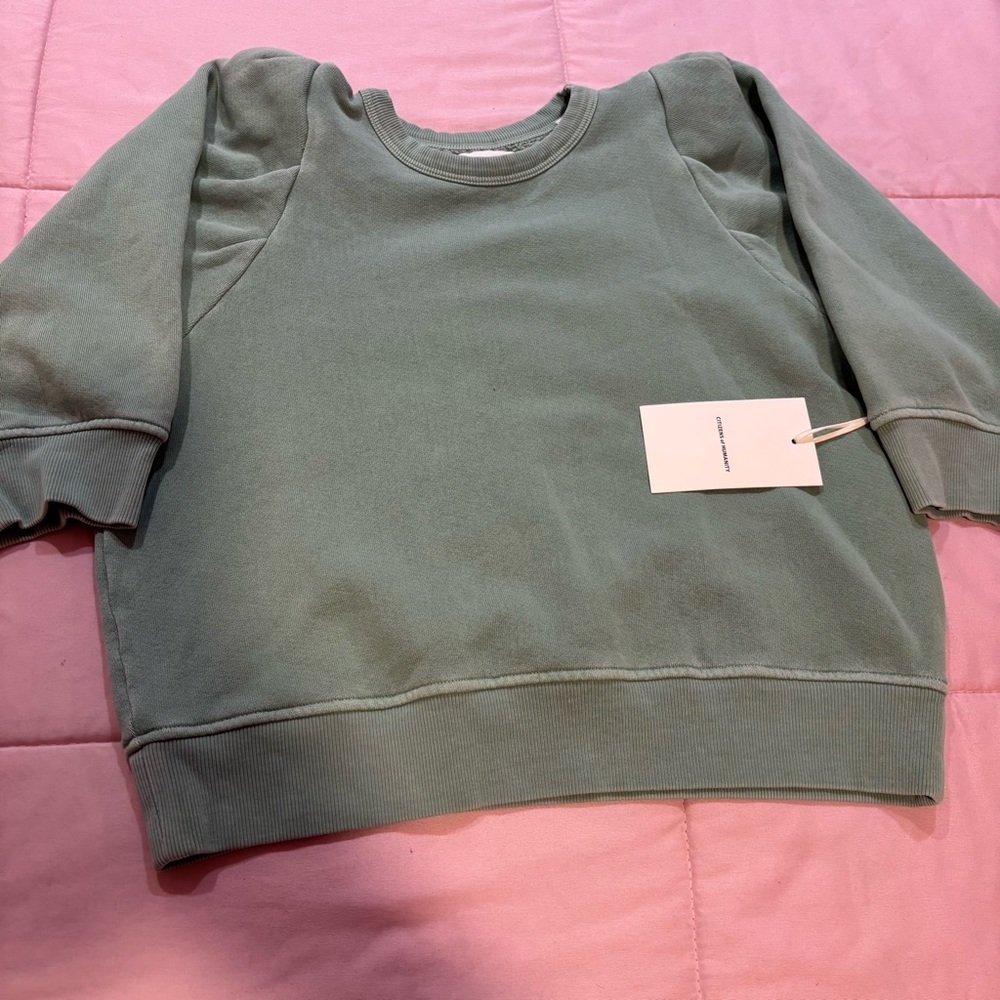 NWT Citizens of humanity platead short sleeve crew cadet Small